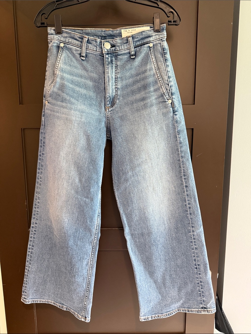 rag & bone Light Blue Wide Leg Jeans